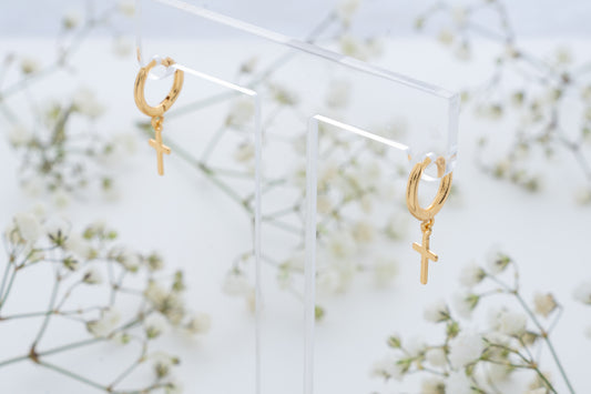 Earrings – Plain cross