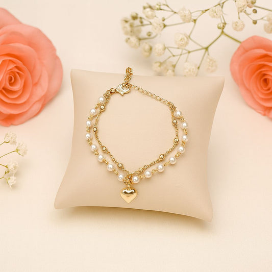 Bracelet – Pearls, heart and mini balls