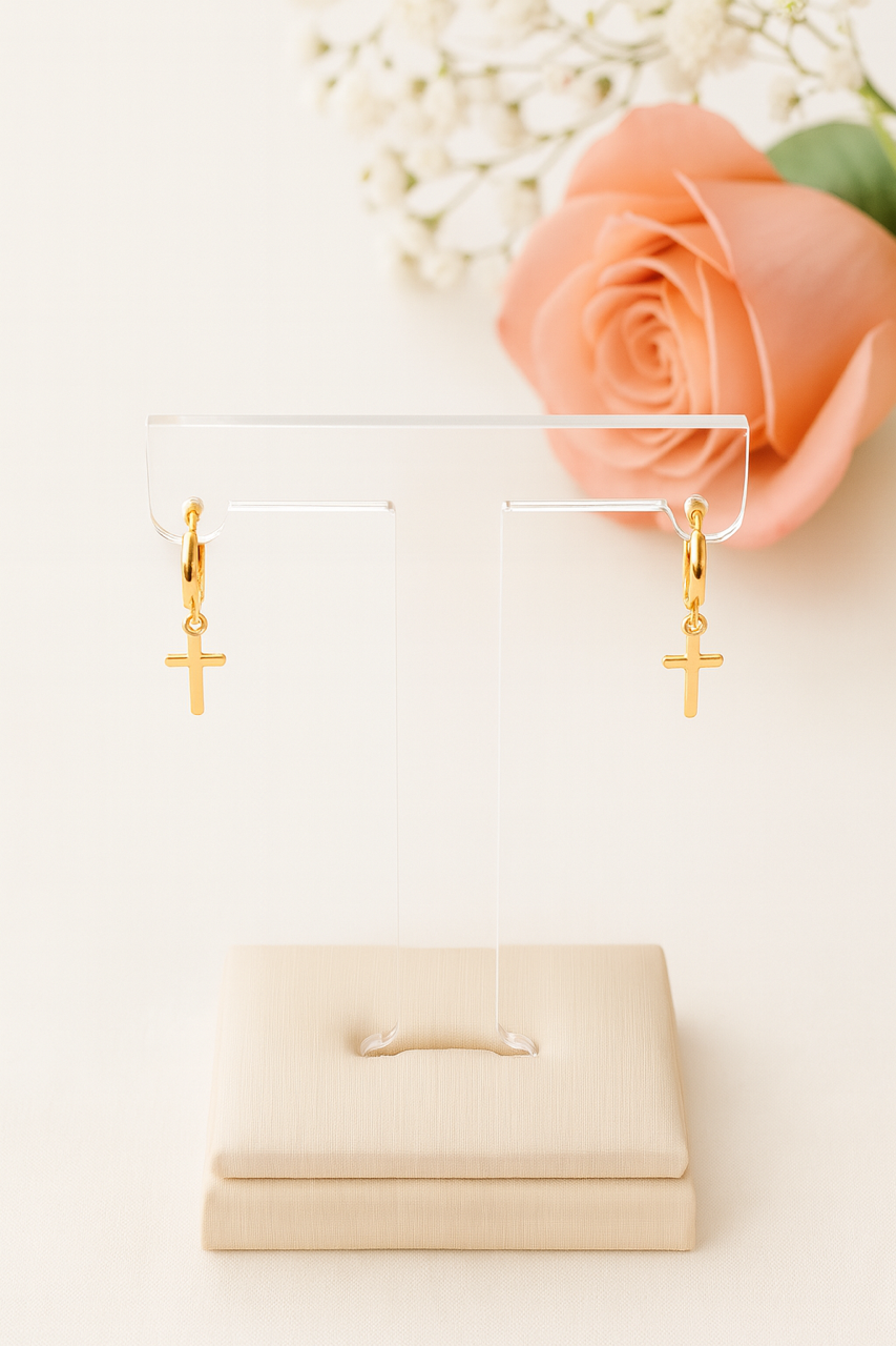 Earrings – Plain cross
